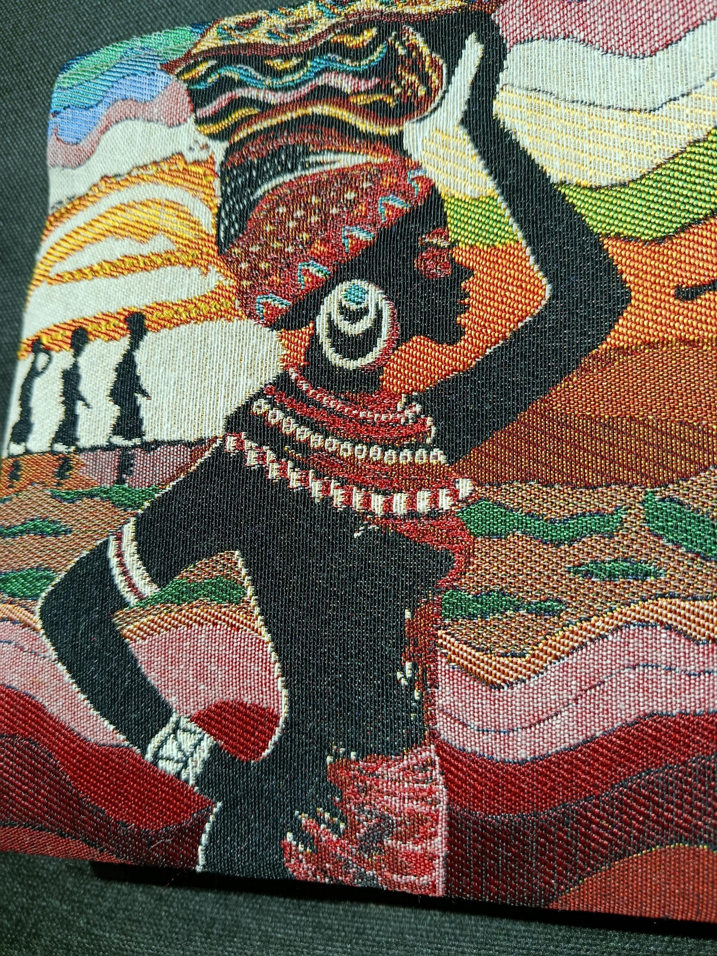 African Tribal Art Clutch Bag: Gobelin Tapestry Wristlet - Handmade