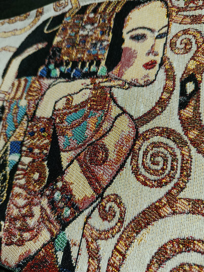 Klimt "The Kiss" Tapestry Clutch Bag: Art Lover's Zippered Pouch