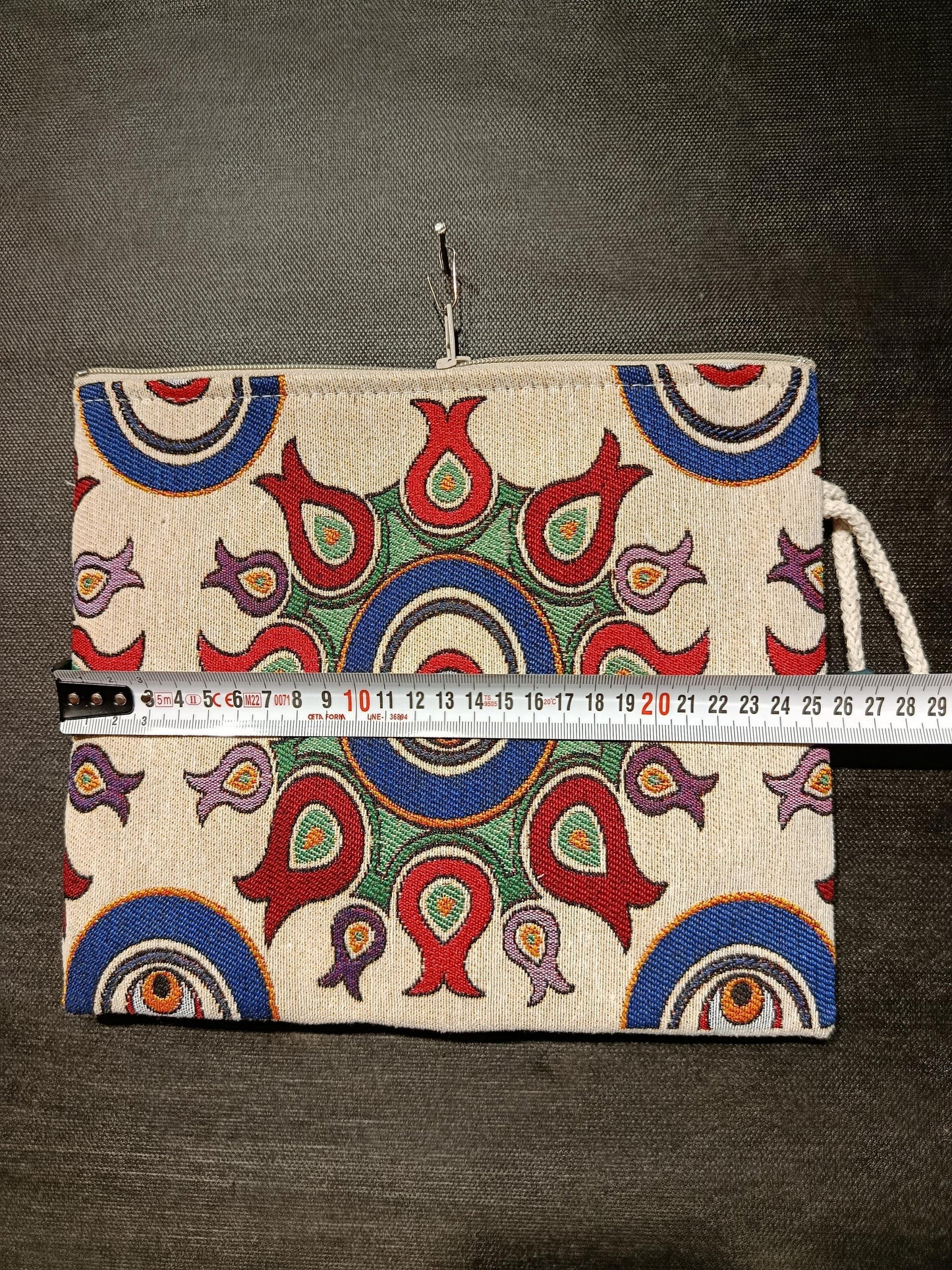 Evil Eye Clutch Bag: Turkish Tapestry Pomegranate Wristlet