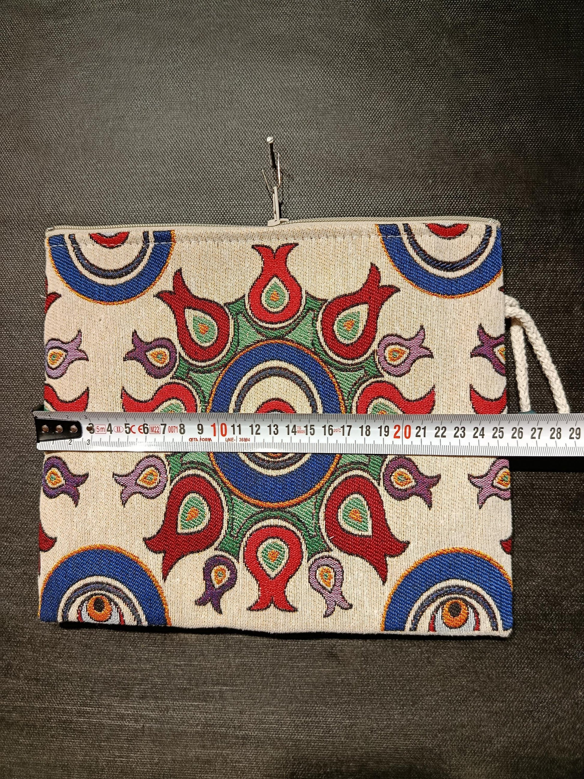Evil Eye Clutch Bag: Turkish Tapestry Pomegranate Wristlet