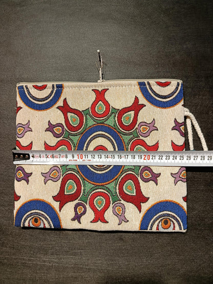 Evil Eye Clutch Bag: Turkish Tapestry Pomegranate Wristlet