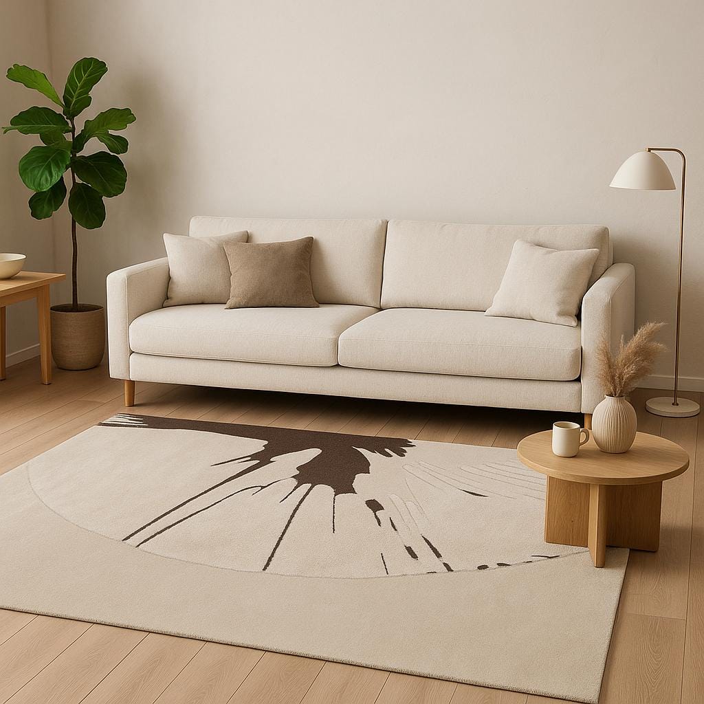 Custom Hand-Tufted Viscose Rug: Contemporary Beige Design
