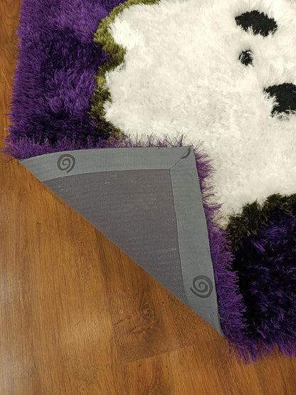 Tufted Ghost Rug: Fluffy Purple Halloween Decor, Kawaii Ghostcore Accent (40"x40")