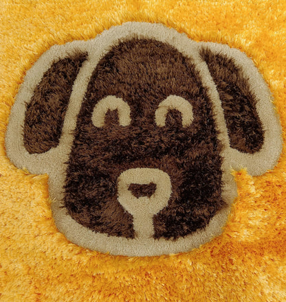 Handmade Tufted Dog Rug: Fluffy Puppy Face Carpet, Nursery Decor
