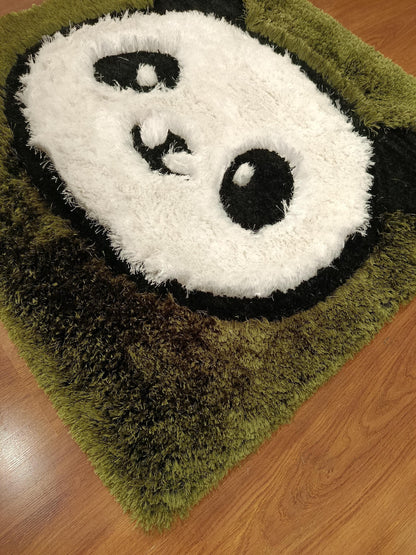 Handmade Tufted Panda Rug: Fluffy Kids Room Decor