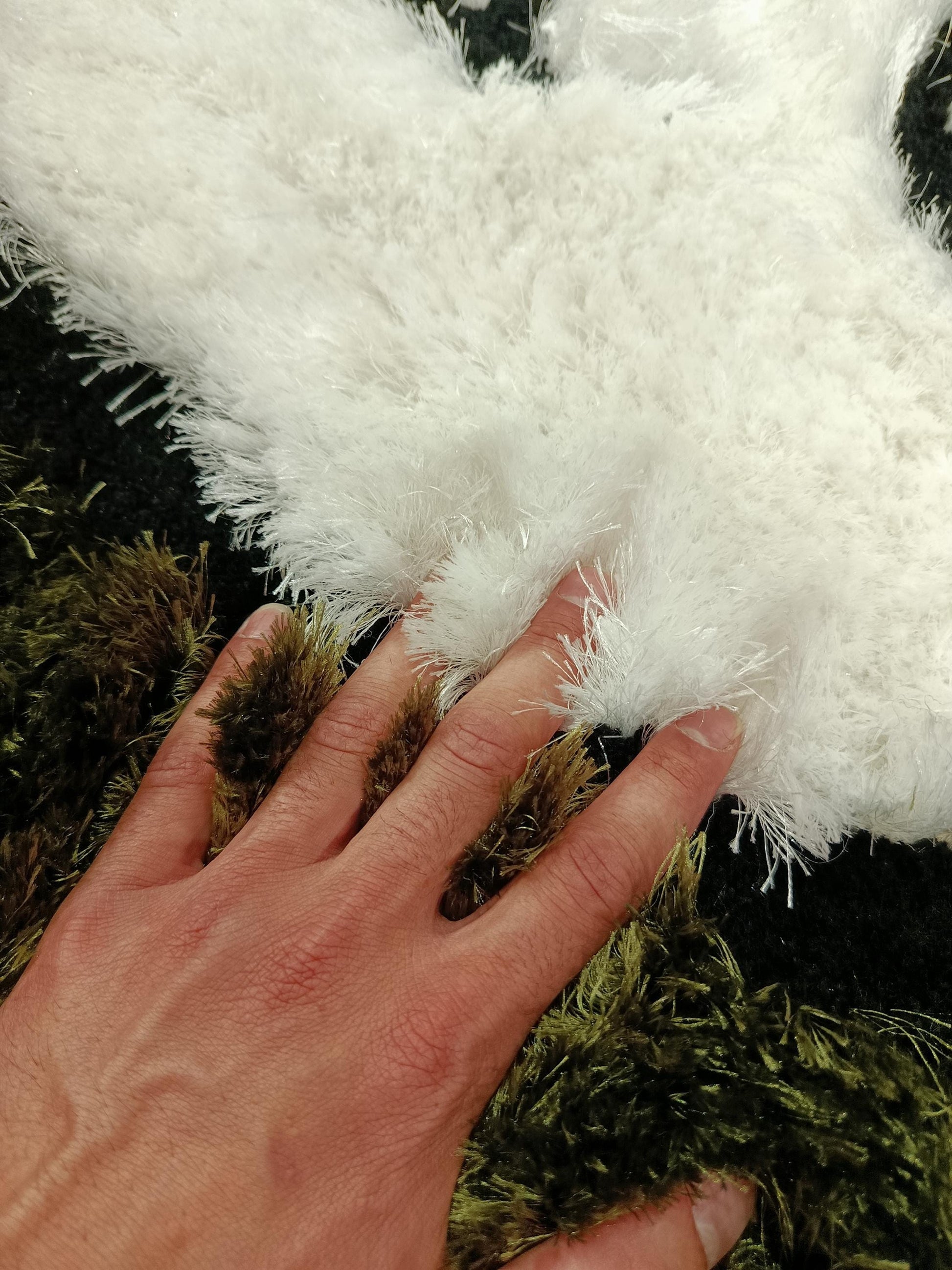 Handmade Tufted Panda Rug: Fluffy Kids Room Decor