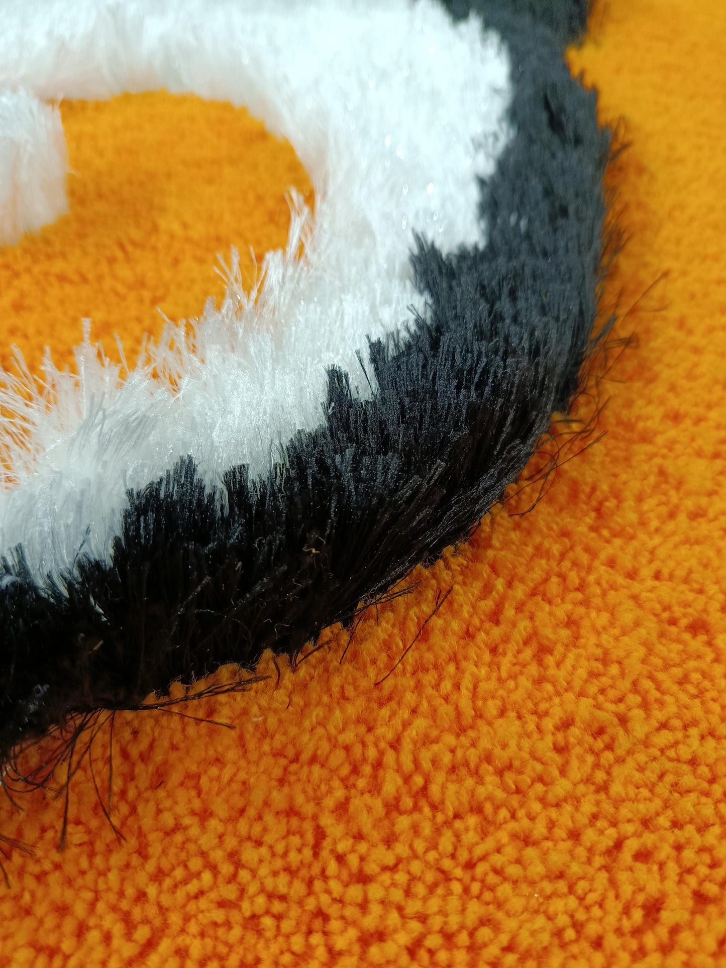 Handmade Tufted Panda Rug: Orange Kids Room Decor, 40"x40"