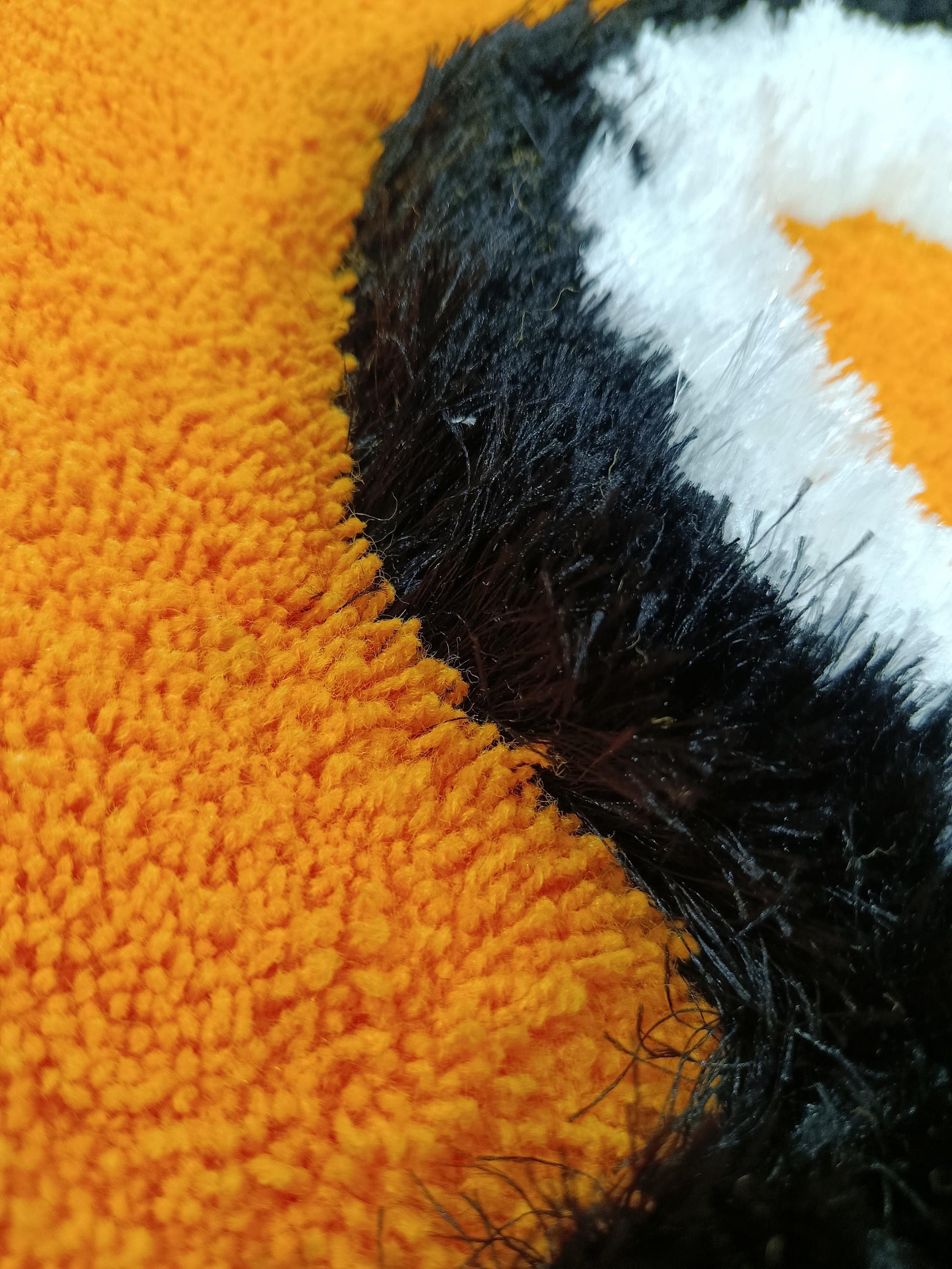Handmade Tufted Panda Rug: Orange Kids Room Decor, 40"x40"
