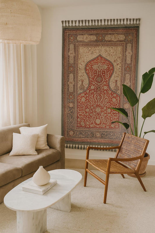 Turkish Prayer Rug, Soft Muslim Prayer Mat, Ottoman Design