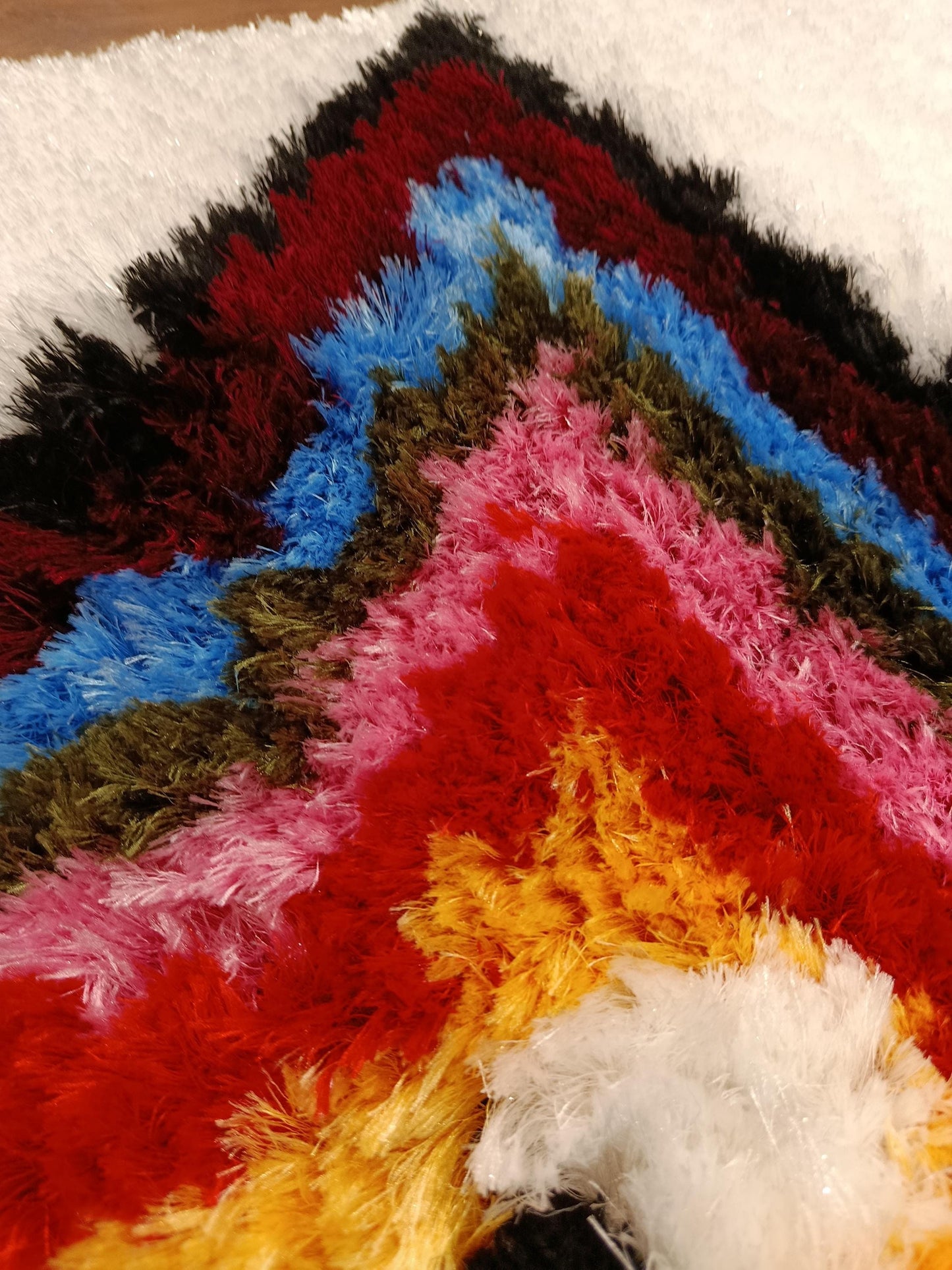 Handmade Tufted Star Rug: Colorful Kids Playroom Carpet (40"x40")