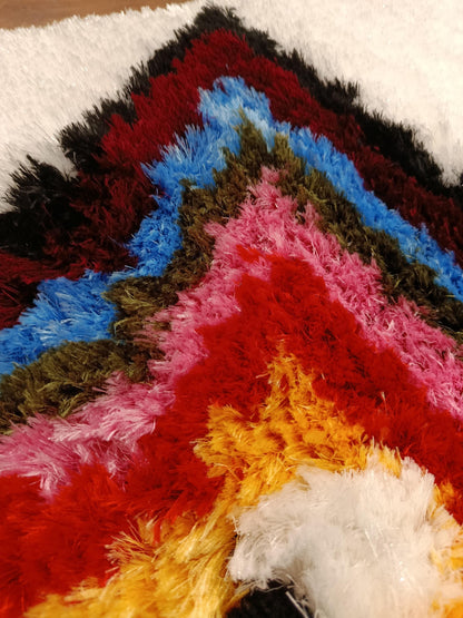 Handmade Tufted Star Rug: Colorful Kids Playroom Carpet (40"x40")