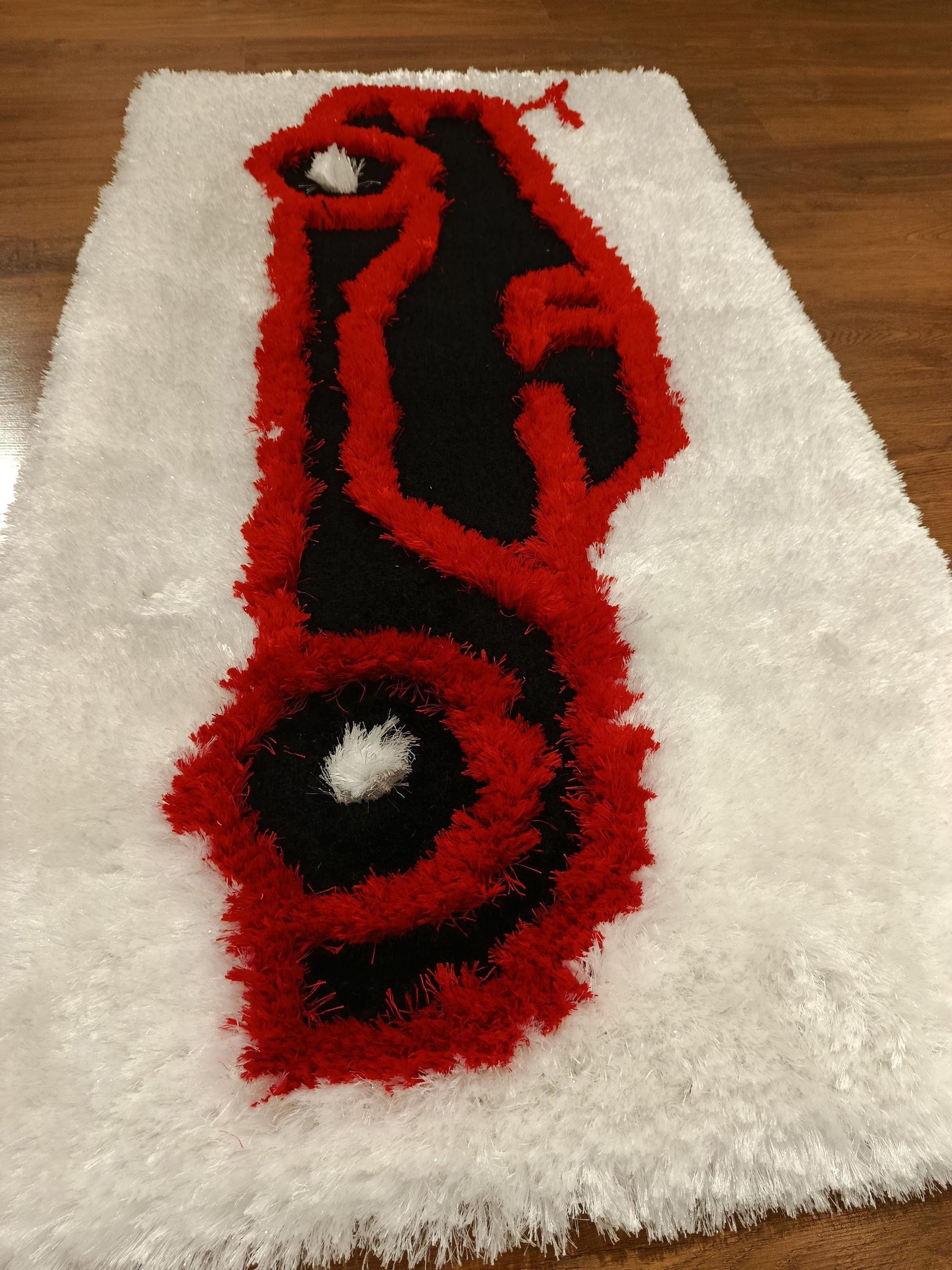 Tufted Sports Car Rug: Red & Black Race Car Design - 30"x51"