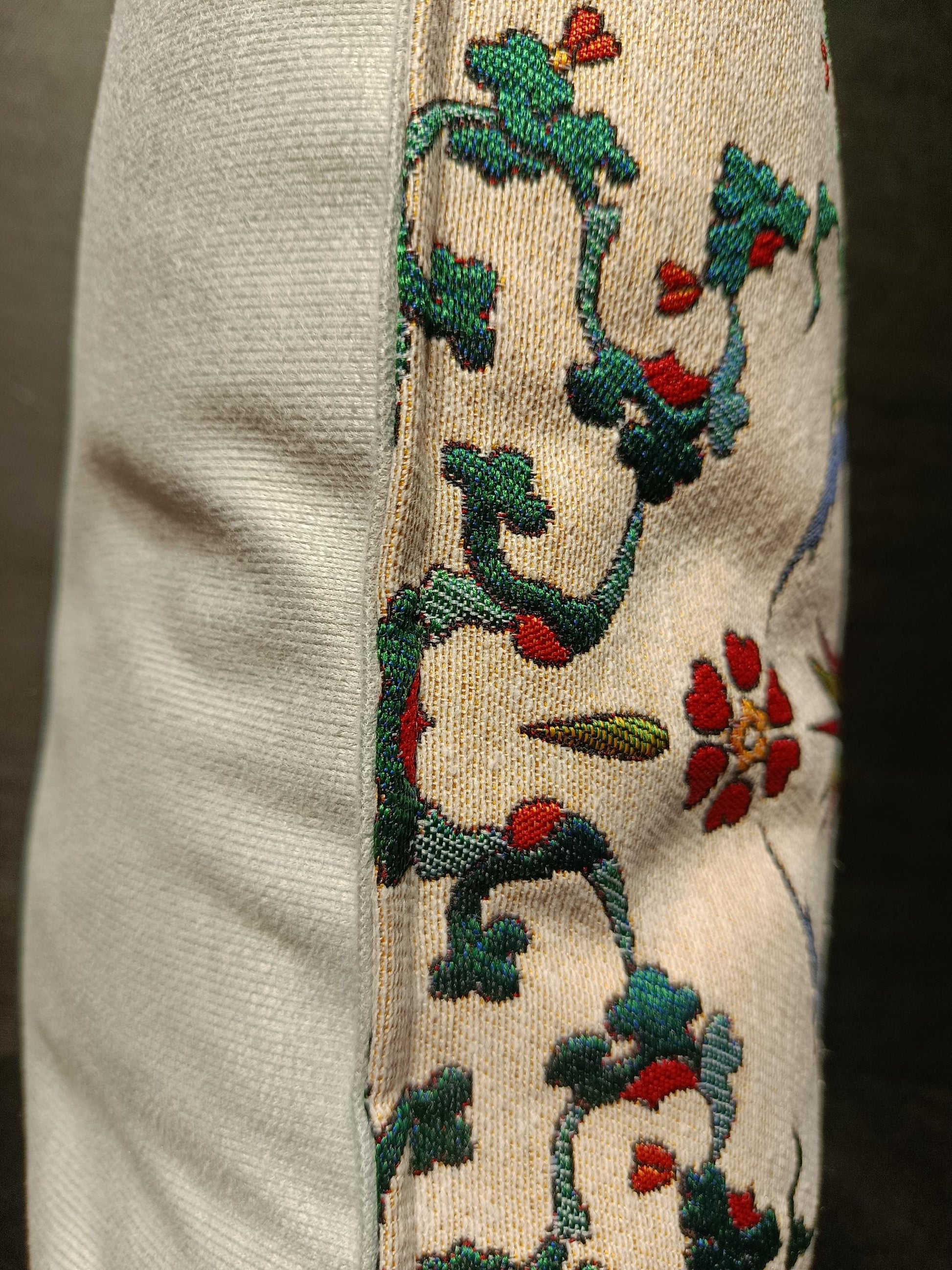 Ottoman Tulip Pillow Cover: Gobelin Tapestry Cushion, Turkish Boho Decor