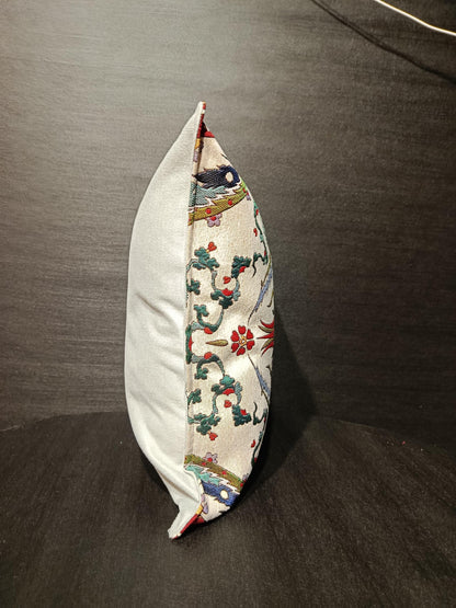 Ottoman Tulip Pillow Cover: Gobelin Tapestry Cushion, Turkish Boho Decor