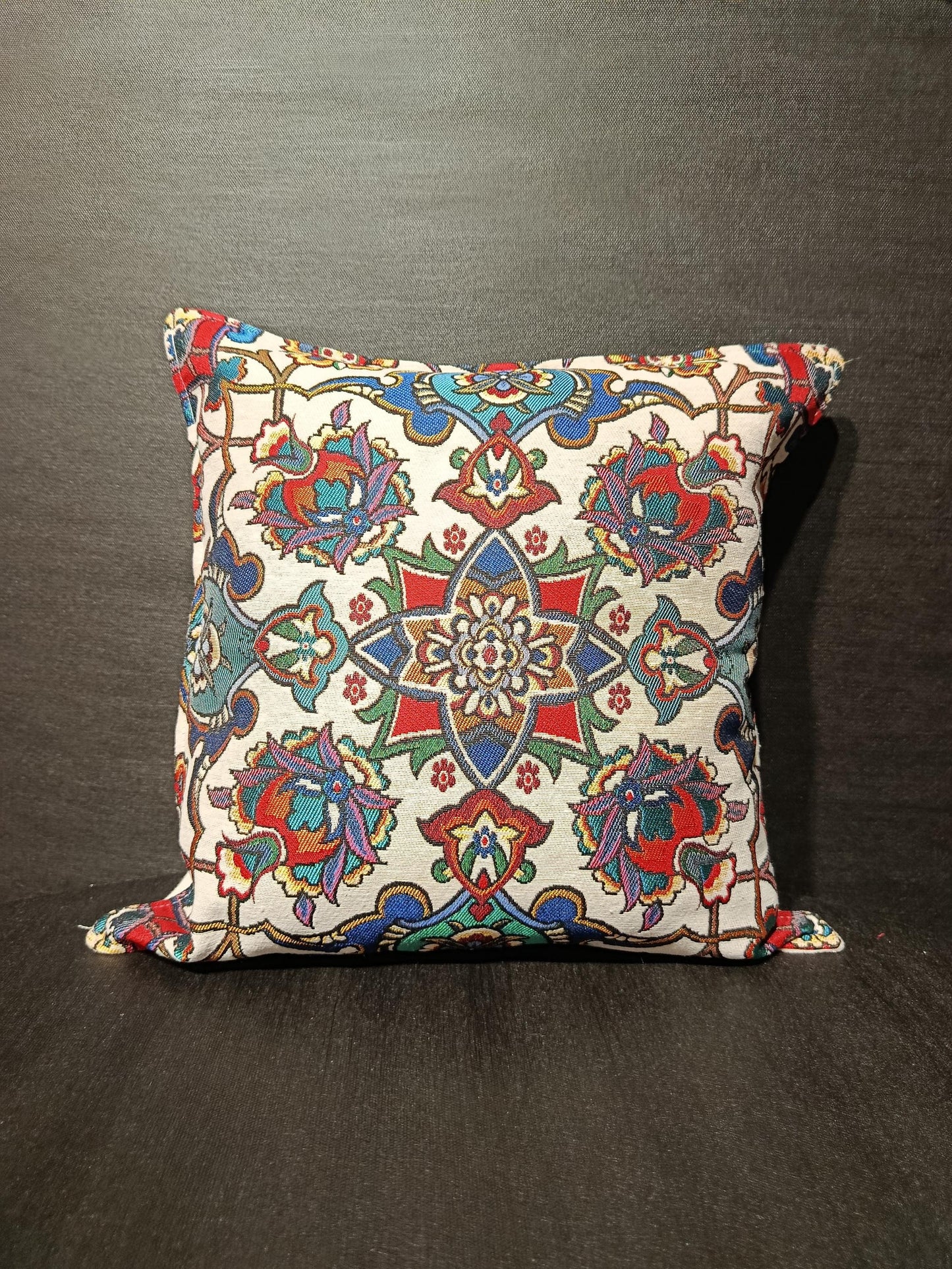 Persian Medallion Pillow Cover: Gobelin Tapestry, Boho Sofa Decor