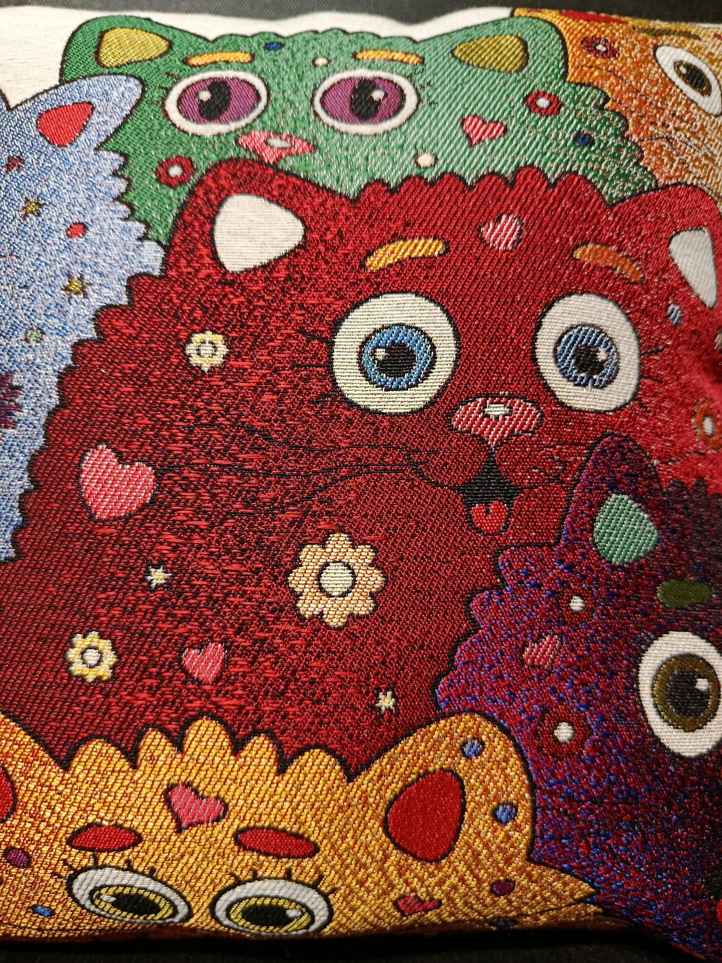 Colorful Cartoon Cat Pillow Cover: Gobelin Tapestry, Kawaii Decor