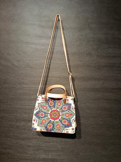 Mandala Tapestry Bag: Turkish Floral Medallion Crossbody Purse