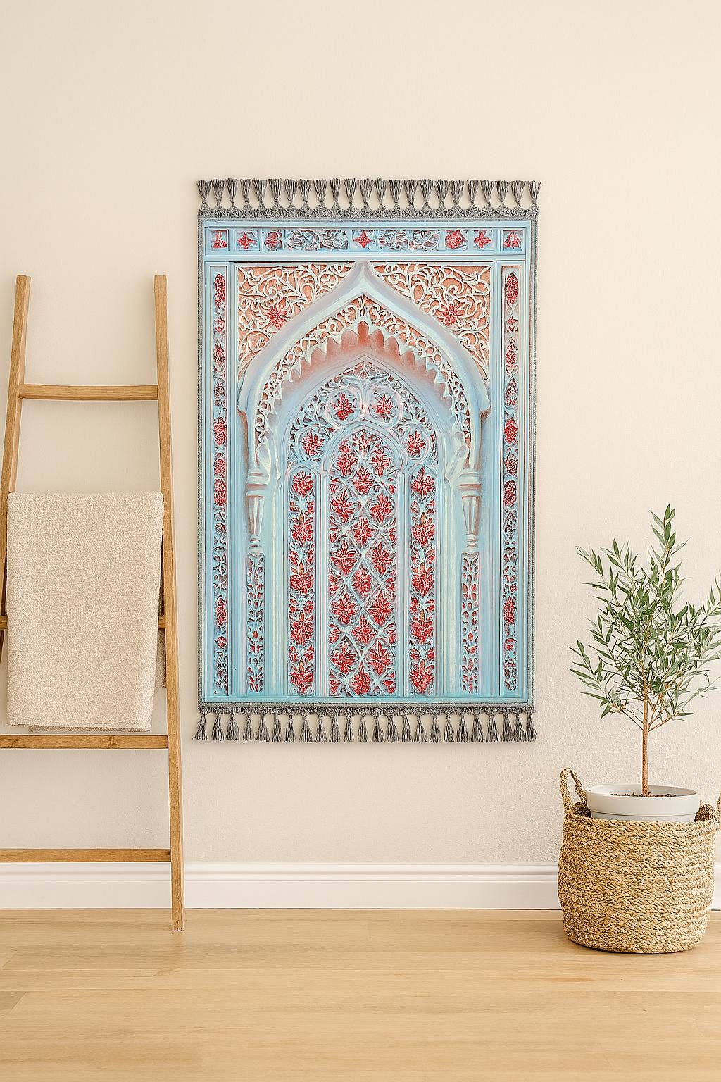 Turkish Prayer Rug, Ottoman Design, Muslim Prayer Mat