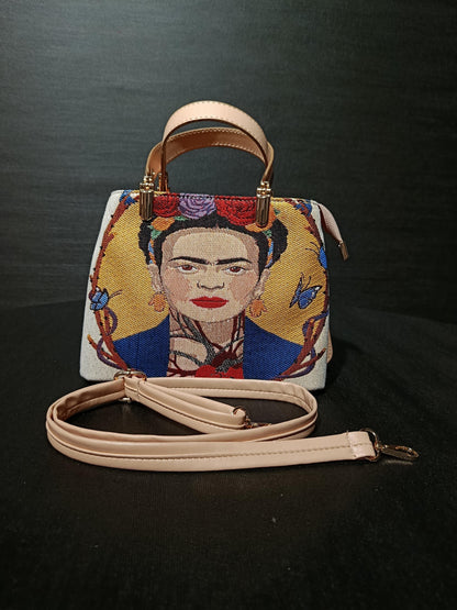 Frida Kahlo Tapestry Bag: Handmade Crossbody Purse, Boho Art