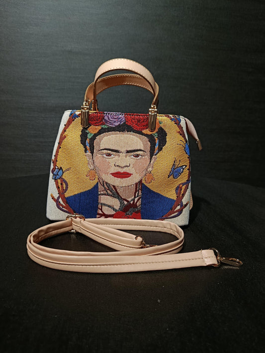 Frida Kahlo Tapestry Bag: Handmade Crossbody Purse, Boho Art