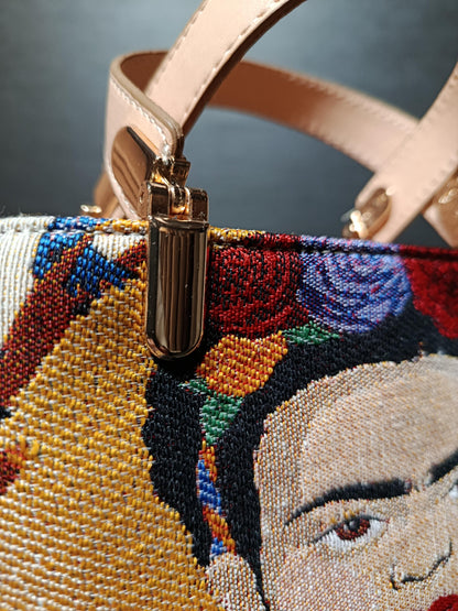 Frida Kahlo Tapestry Bag: Handmade Crossbody Purse, Boho Art
