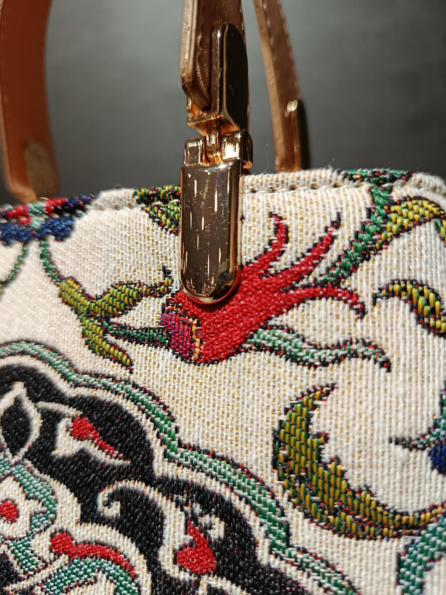 Turkish Tapestry Crossbody Bag: Floral Medallion, Ottoman Design