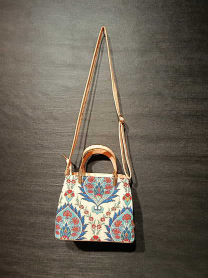 Ottoman Tulip Tapestry Bag: Handmade Turkish Crossbody Purse