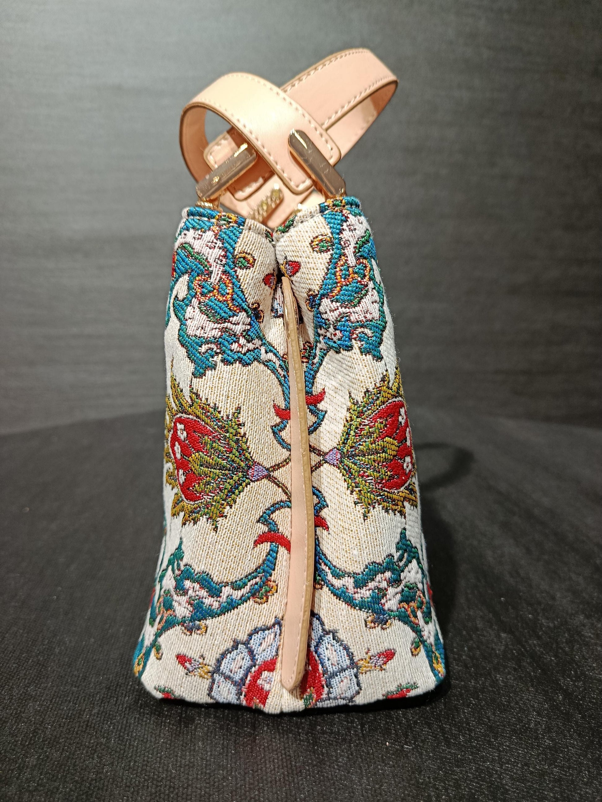 Turkish Gobelin Tapestry Bag: Ottoman Floral Crossbody Purse