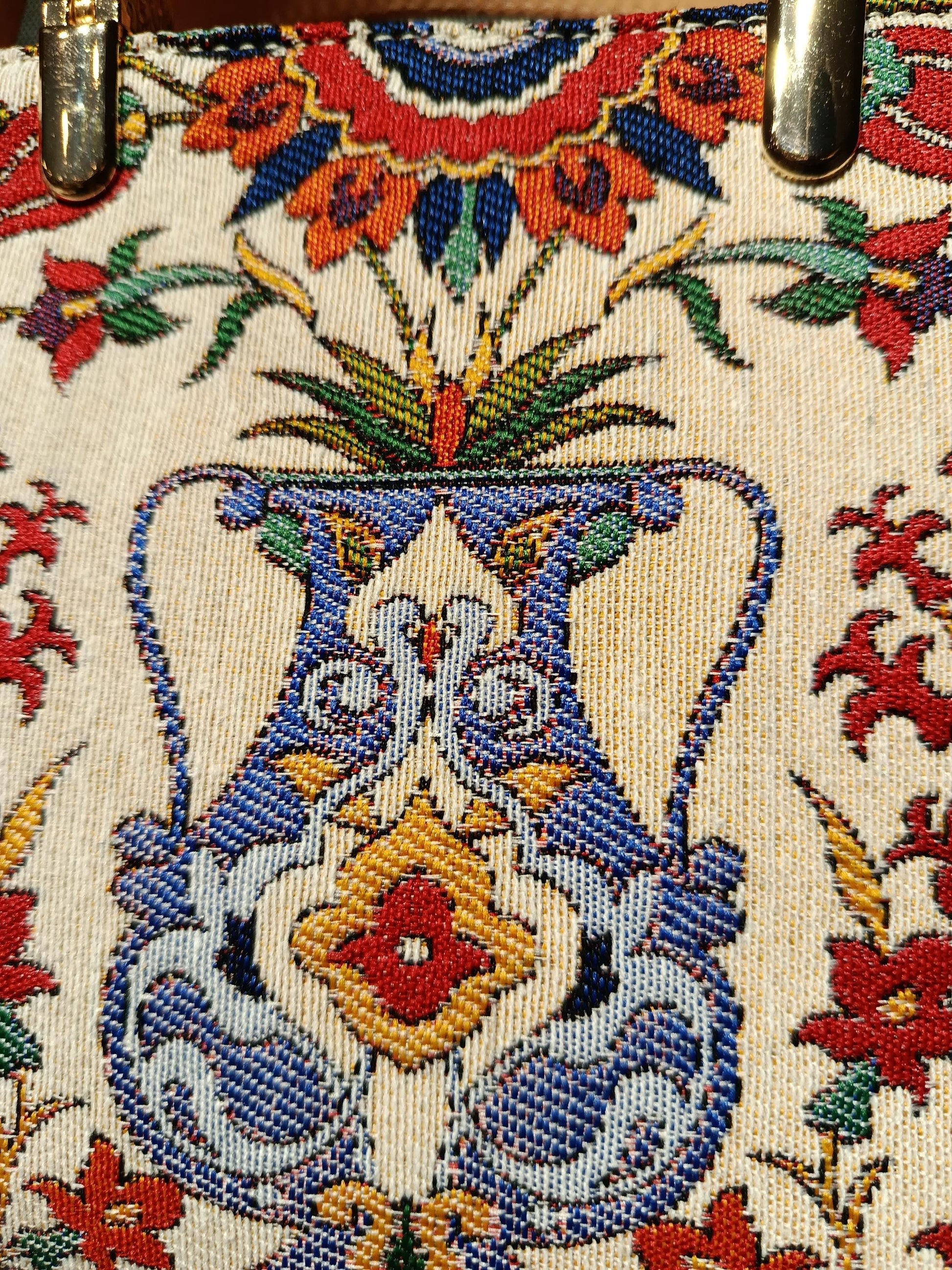 Turkish Gobelin Tapestry Bag: Ottoman Floral Crossbody Purse