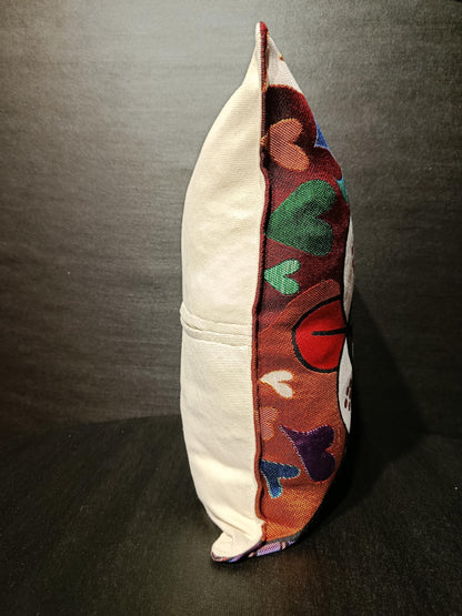 Gobelin Tapestry Dog Pillow Cover: Abstract Puppy Art, Handmade
