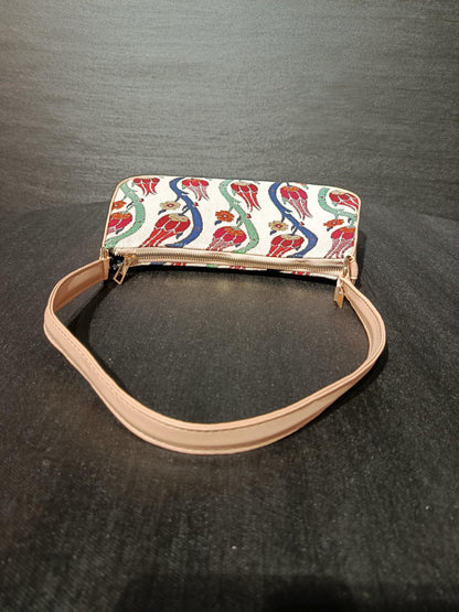Ottoman Tulip Tapestry Shoulder Bag: Turkish Floral Crossbody Purse
