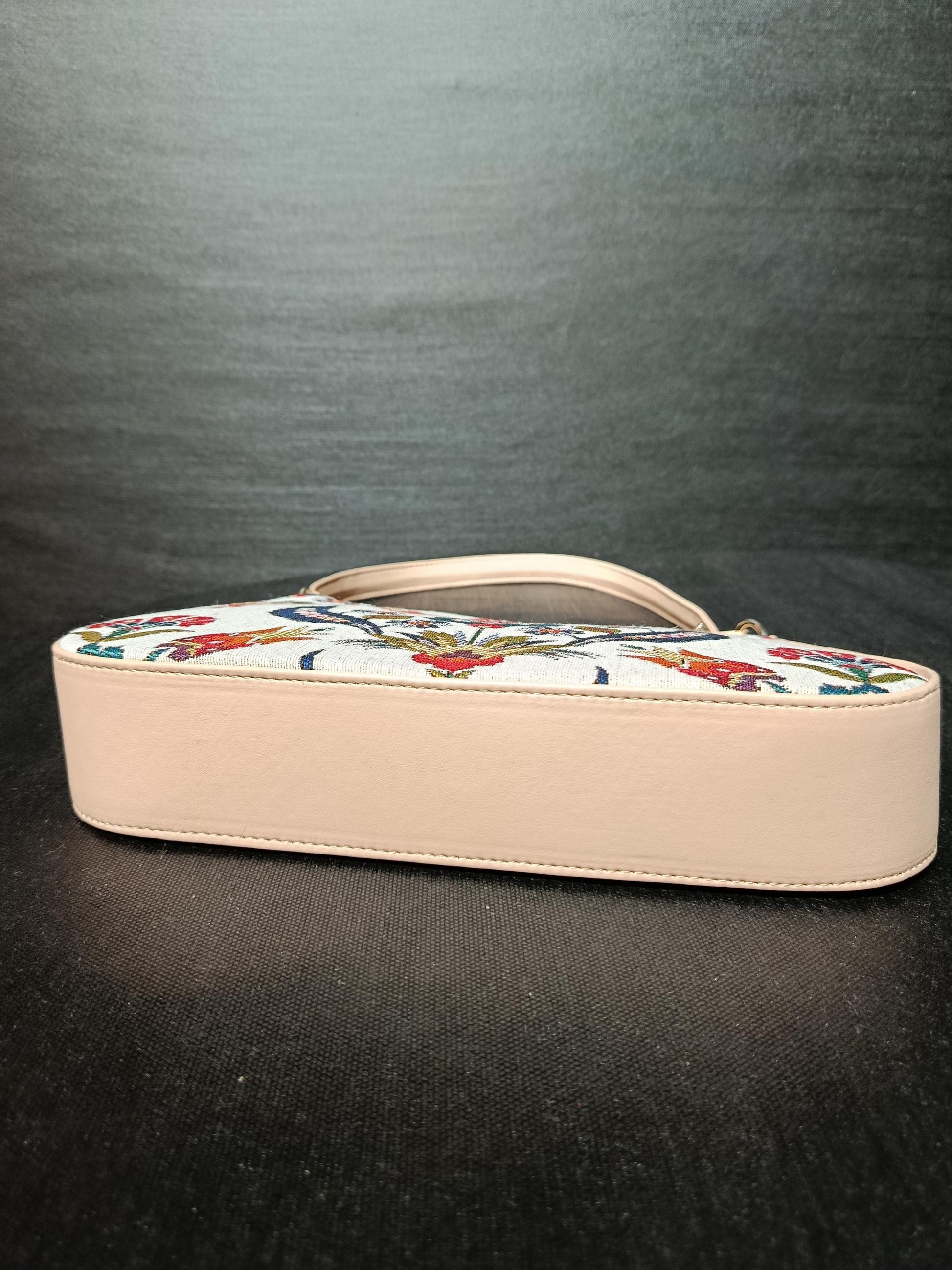 Ottoman Floral Tapestry Shoulder Bag: Turkish Gobelin Crossbody Purse