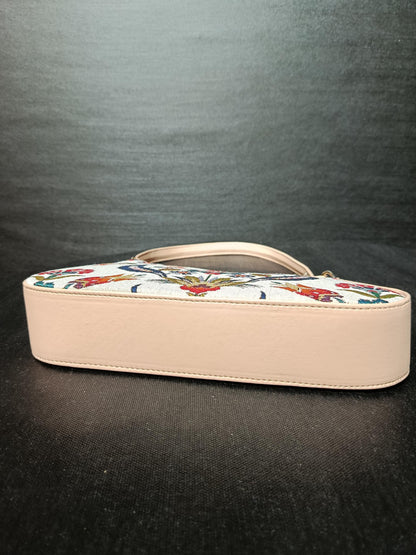 Ottoman Floral Tapestry Shoulder Bag: Turkish Gobelin Crossbody Purse