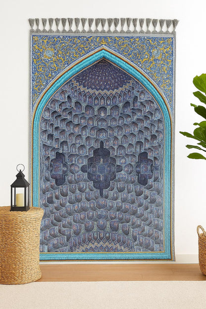 Turkish Prayer Rug, Ottoman Design Muslim Prayer Mat