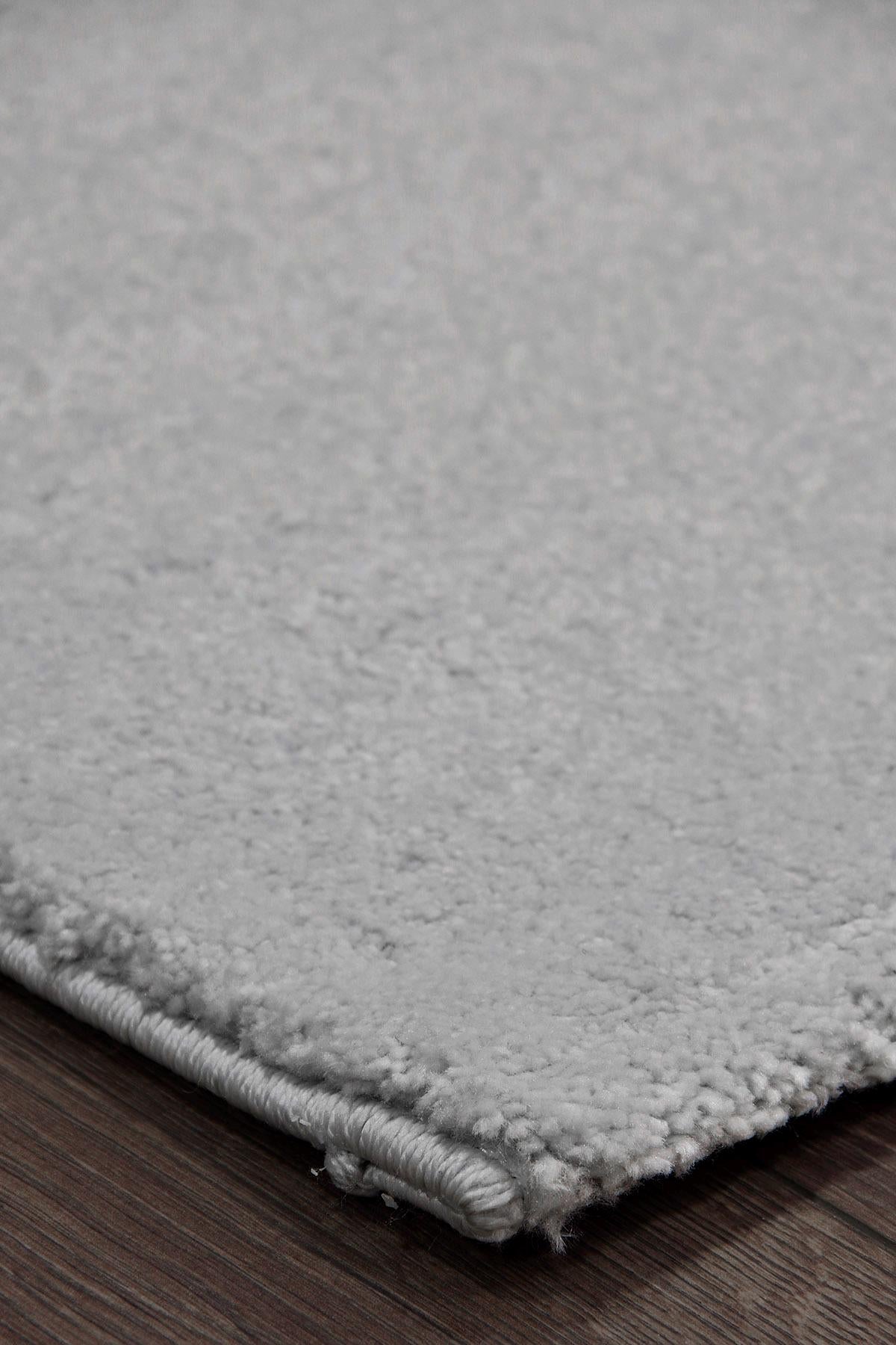 Soft Silver Minimalist Rug: Modern Plain Carpet for Living Spaces, Hallway Runner
