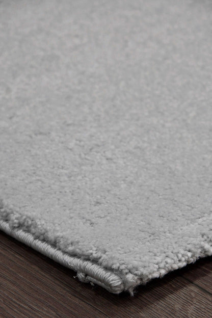 Soft Silver Minimalist Rug: Modern Plain Carpet for Living Spaces, Hallway Runner