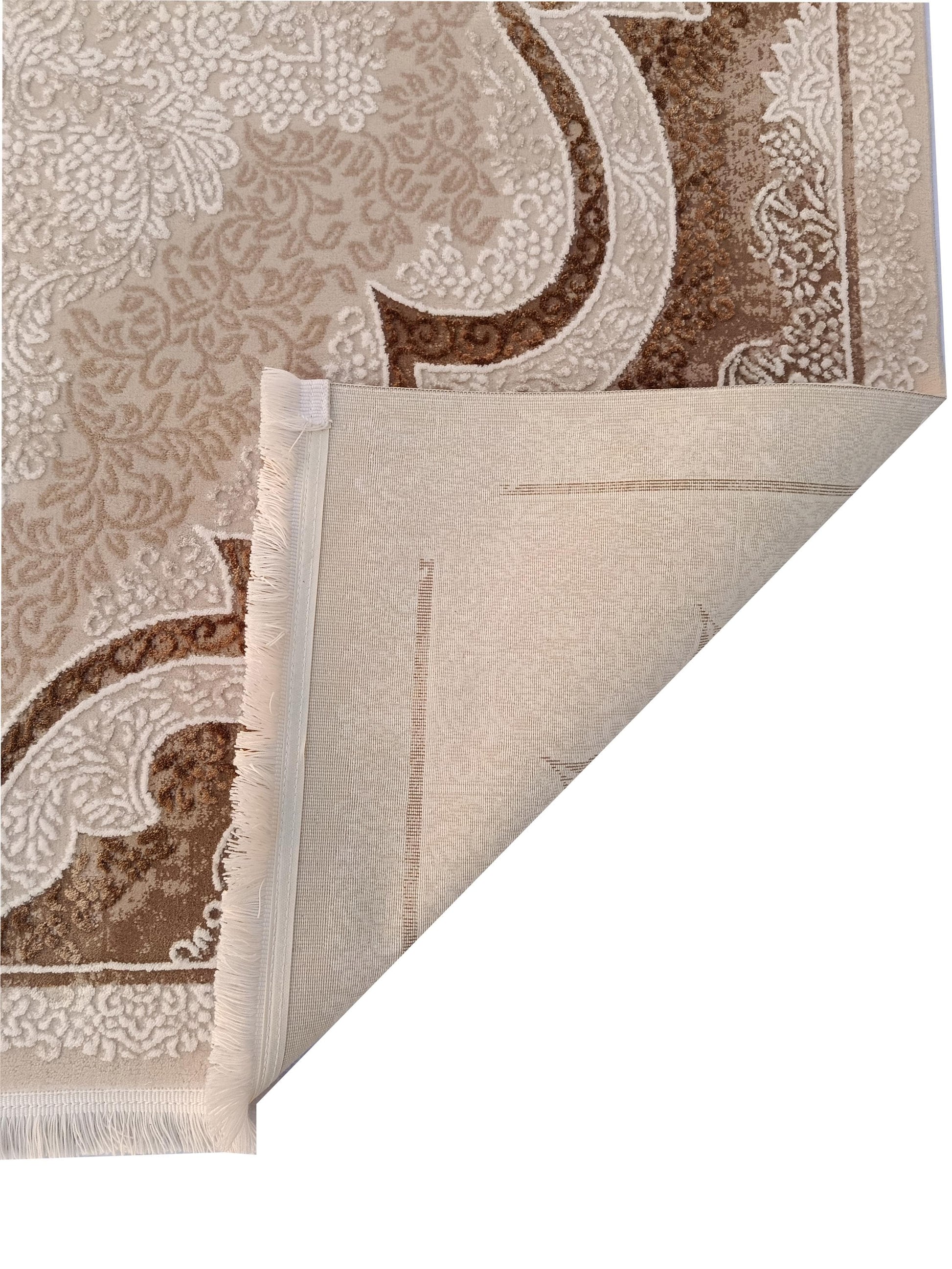 Beige Medallion Area Rug – Traditional Oriental Style Carpet (160x230 cm)