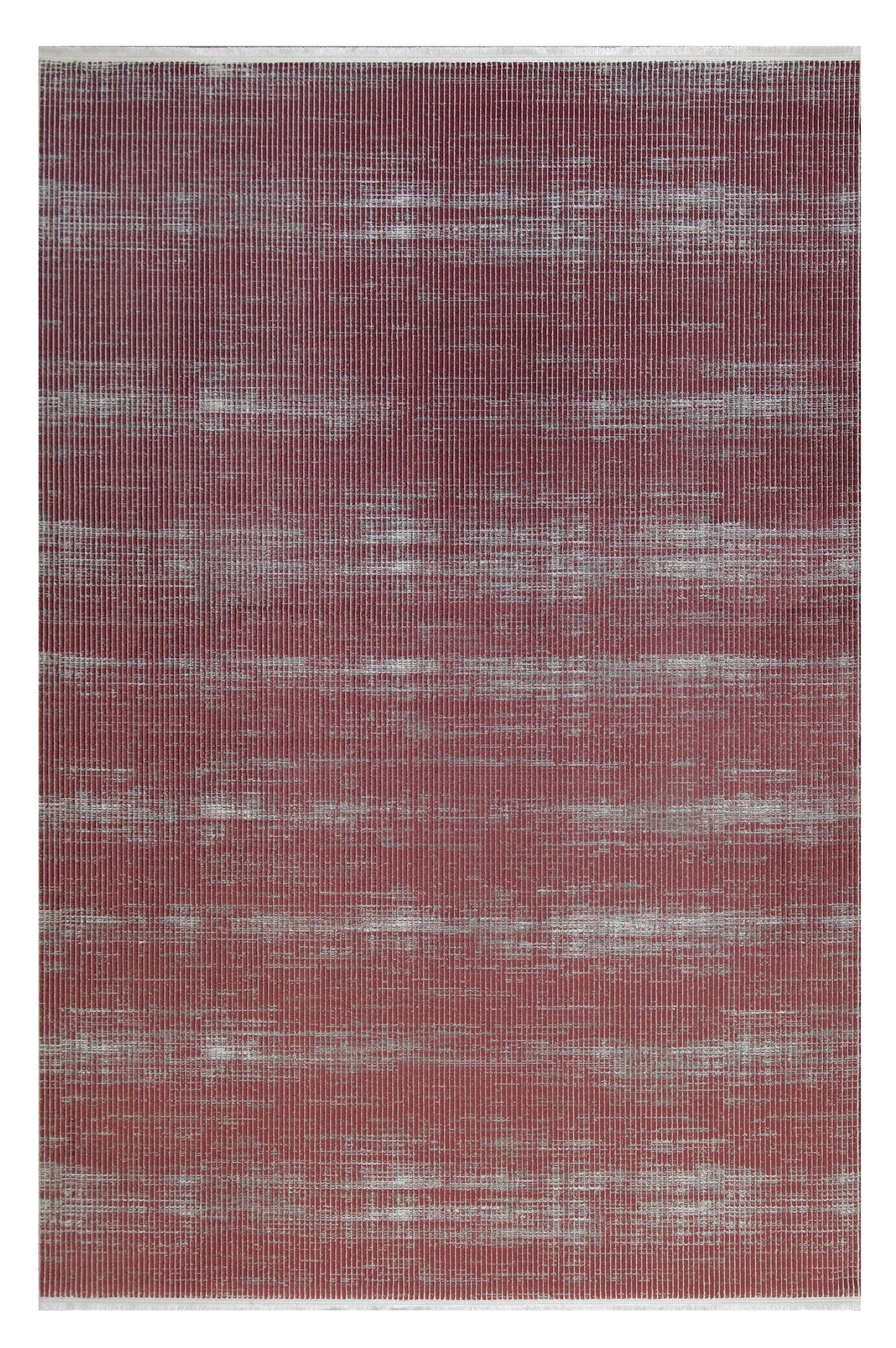 Marsala Red Distressed Area Rug – Textured Linear Woven Carpet (Customizable Size)