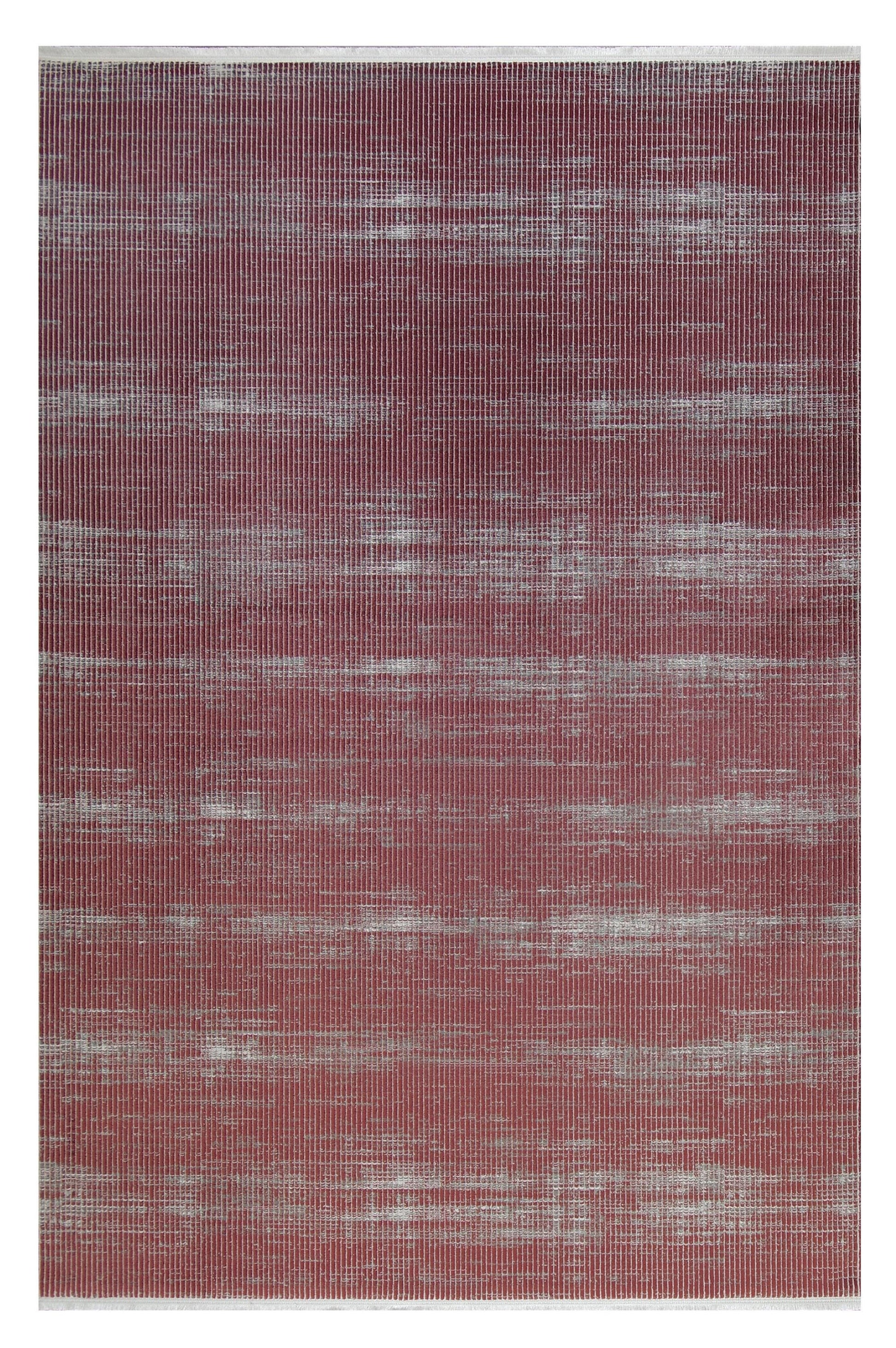 Marsala Red Distressed Area Rug – Textured Linear Woven Carpet (Customizable Size)