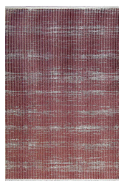 Marsala Red Distressed Area Rug – Textured Linear Woven Carpet (Customizable Size)