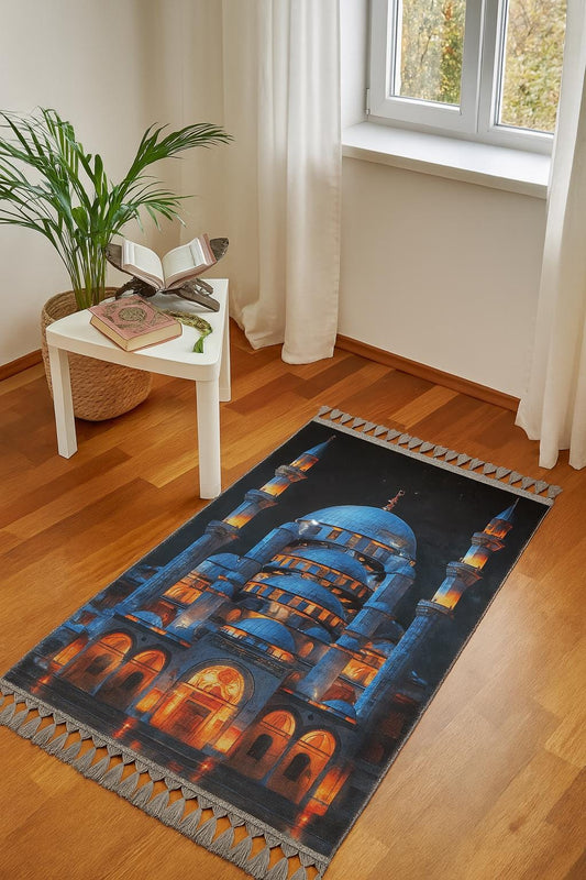 Turkish Prayer Rug, Ottoman Design, Muslim Prayer Mat