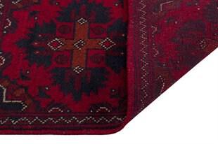 Handmade Afghan Wool Rug: Small Tribal Carpet, Boho Decor (39x59 cm)