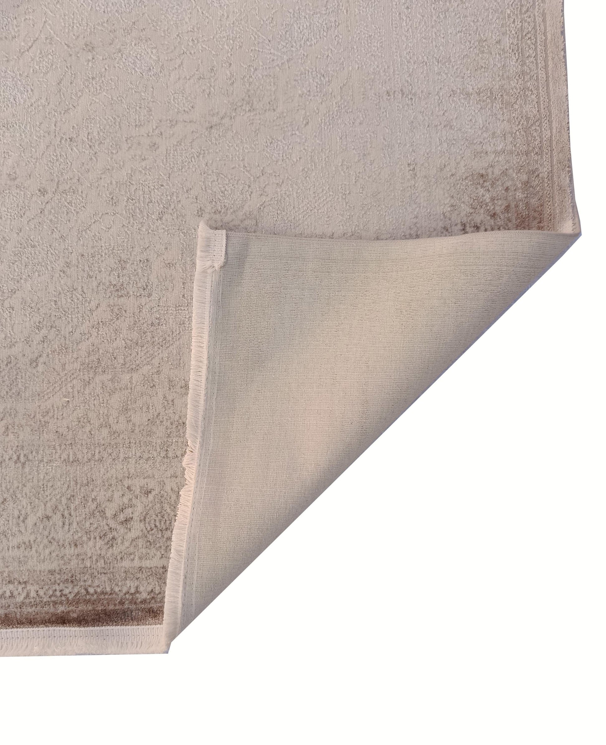 Distressed Persian Style Area Rug – Neutral Beige Medallion Carpet