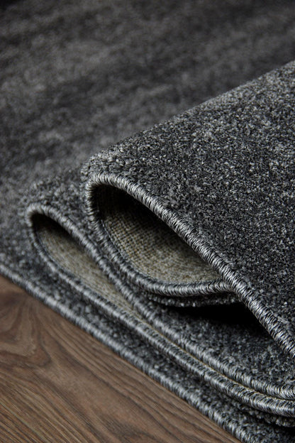 Tailored Size Soft Anthracite Rug: Modern Minimalist Dark Grey Carpet for Contemporary Living Spaces