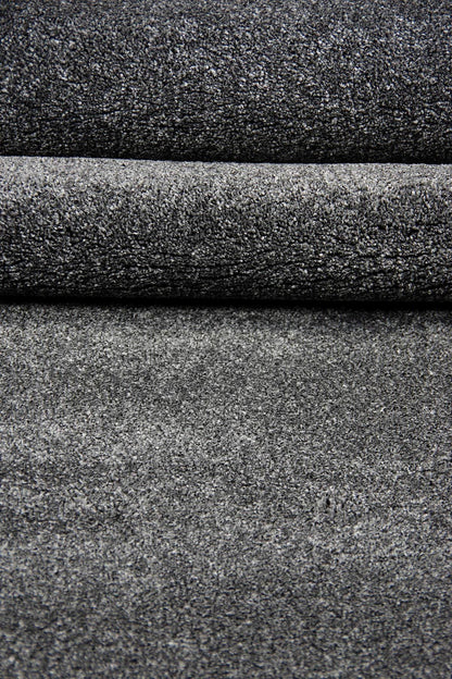 Tailored Size Soft Anthracite Rug: Modern Minimalist Dark Grey Carpet for Contemporary Living Spaces