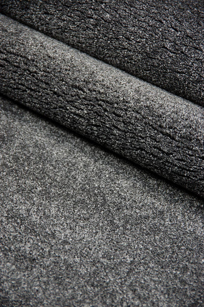 Tailored Size Soft Anthracite Rug: Modern Minimalist Dark Grey Carpet for Contemporary Living Spaces