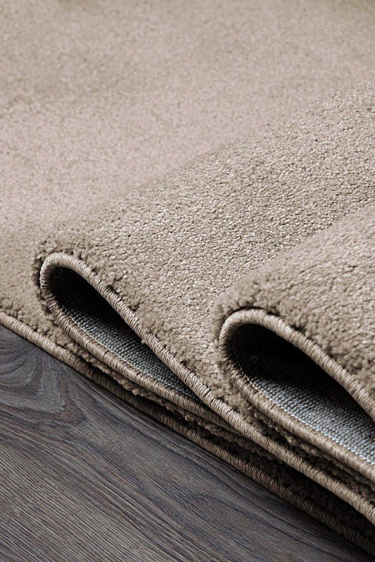 Soft Minimalist Brown Rug: Modern Light Carpet for Contemporary Spaces