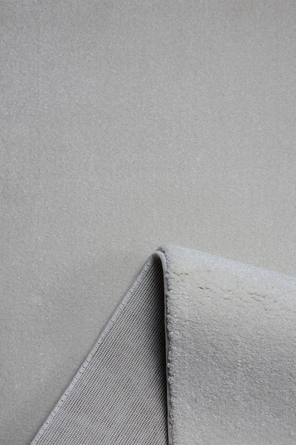 Soft Silver Minimalist Rug: Modern Plain Carpet for Living Spaces, Hallway Runner