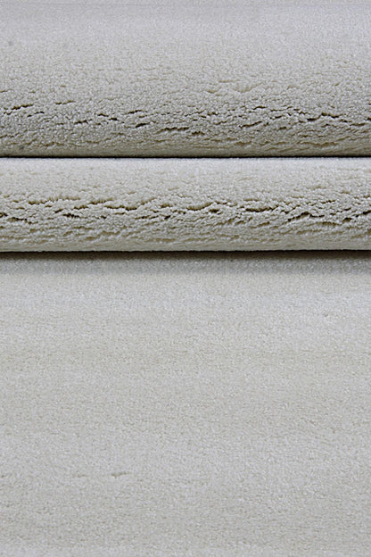 Soft Silver Minimalist Rug: Modern Plain Carpet for Living Spaces, Hallway Runner