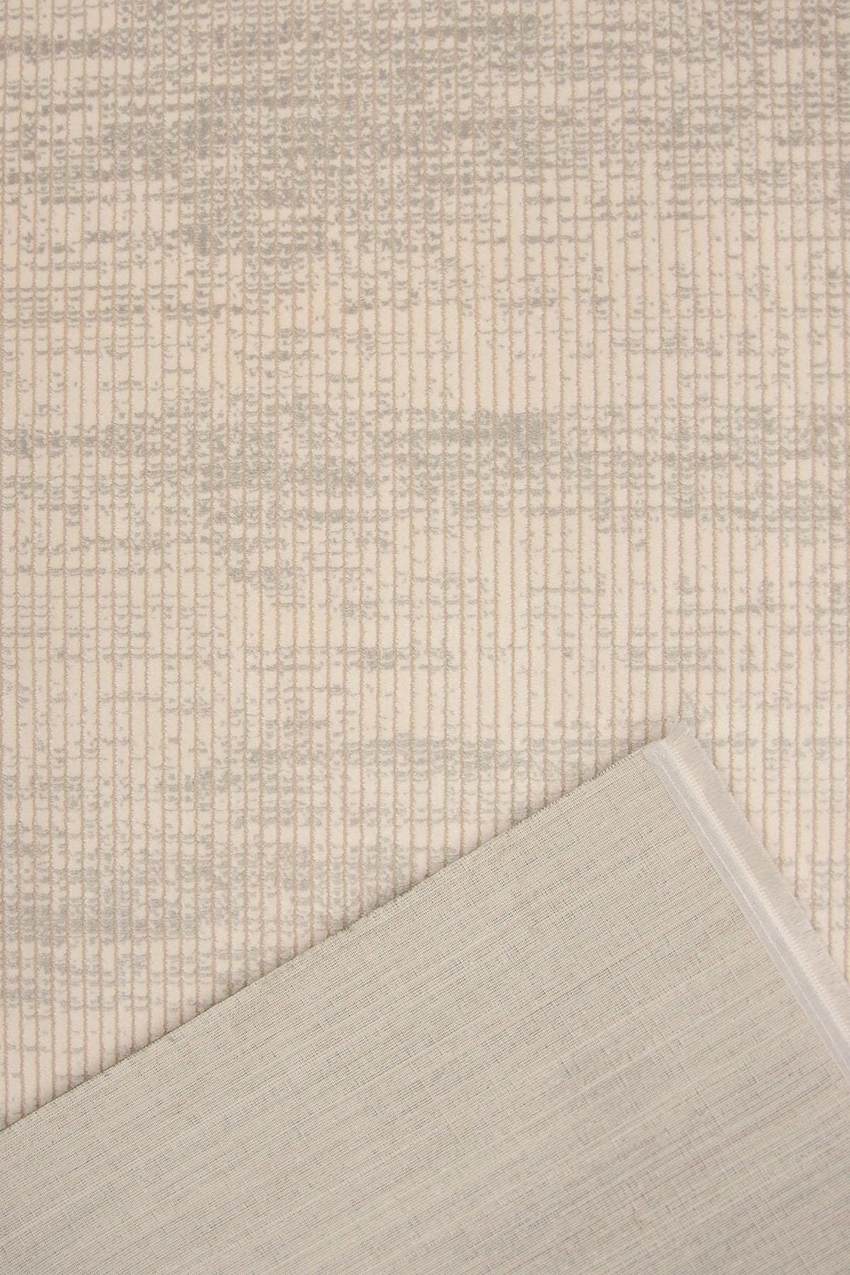 Distressed Marsala Cream Rug – Textured Linear Woven Floor Carpet (Customizable Size)
